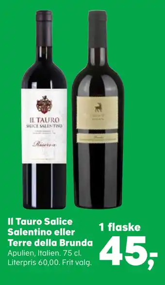 SuperBrugsen Il tauro salice salentino eller terre della brunda tilbud