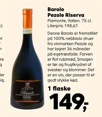 SuperBrugsen Barolo pezole riserva tilbud