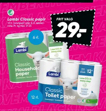 Bilka Lambi classic papir tilbud