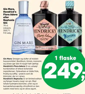 Gin mare, hendrick's flora adora eller neptunia gin