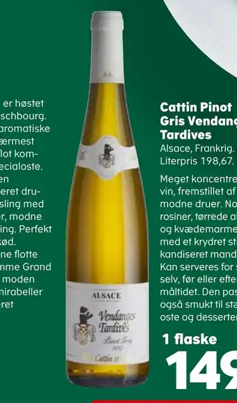 SuperBrugsen Cattin pinot gris vendanges tardives tilbud