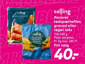 Bilka Paneret rødspættefilet, gravad eller røget laks tilbud