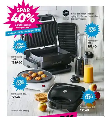 Bilka Spar 40% på obh køkken elapparater tilbud