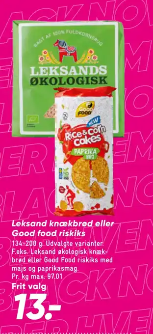Leksand knækbrød eller good food riskiks