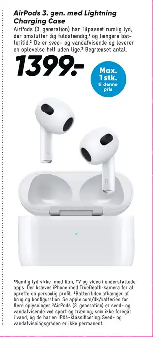 Bilka Airpods 3. gen. med lightning charging case tilbud