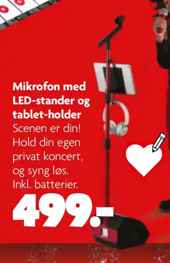 Fætter BR Mikrofon med led-stander og tablet-holder tilbud