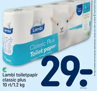REMA 1000 Lambi toiletpapir classic plus 10 rl/1.2 kg tilbud