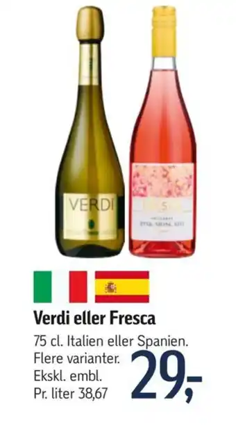 Føtex Verdi eller Fresca 75 cl. tilbud