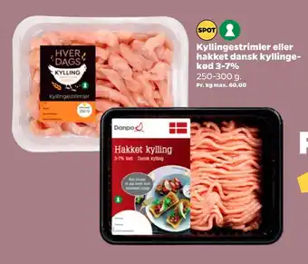 Netto Kyllingestrimler eller hakket dansk kyllingekød 3-7% tilbud