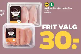 Netto Kyllingefilet eller -inderfilet tilbud