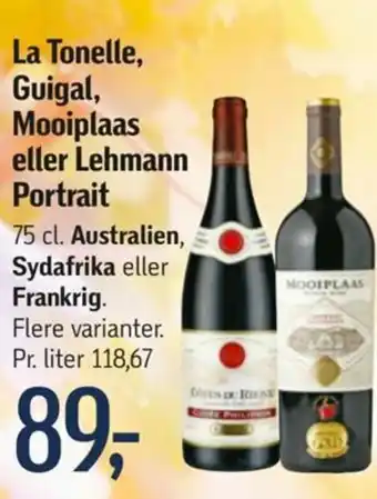 Føtex La Tonelle, Guigal, Mooiplaas eller Lehmann Portrait tilbud