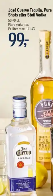 Føtex José Cuervo Tequila, Pure Shots eller Stoli Vodka tilbud