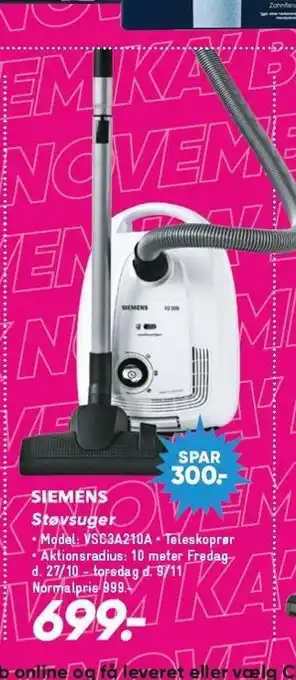 Bilka Siemens støvsuger tilbud