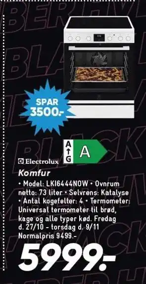Bilka Electrolux komfur tilbud