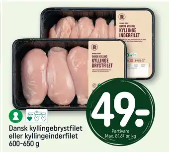 REMA 1000 Dansk kyllingebrystfilet eller kyllingeinderfilet tilbud