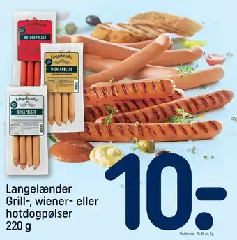 REMA 1000 Langelænder grill-, wiener- eller hotdogpølser tilbud
