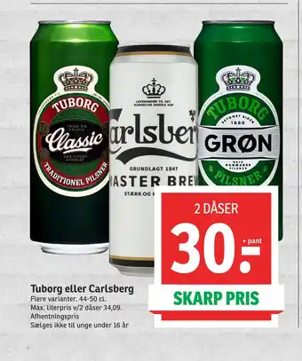SPAR Tuborg eller carlsberg tilbud