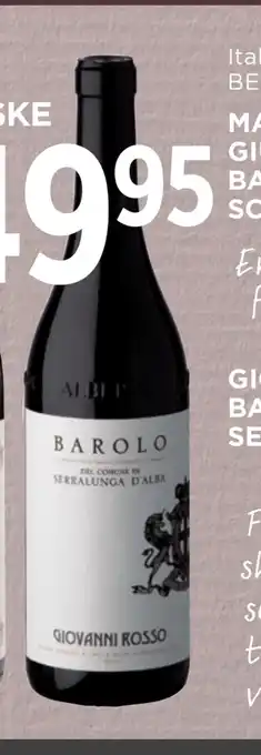 MENY Giovanni rosso barolo comune di serralunga 2018 tilbud