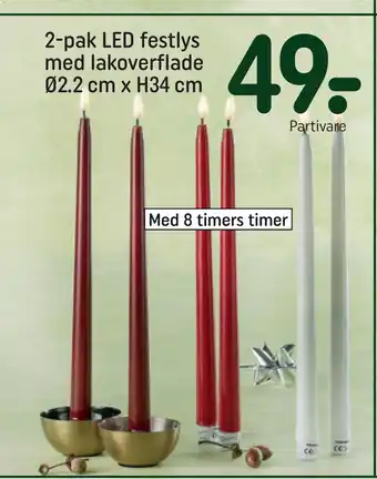 REMA 1000 2-pak led festlys med lakoverflade ø2,2 cm x h34 cm tilbud