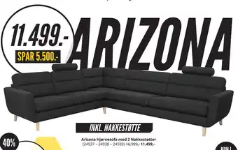 My Home Arizona hjørnesofa med 2 nakkestøtter tilbud