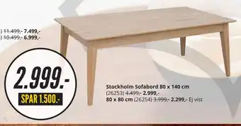 My Home Stockholm sofabord 80 x 140 cm tilbud