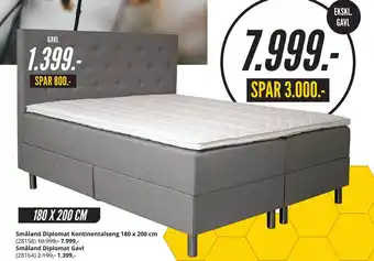 My Home Småland diplomat kontinentalseng 180 x 200 cm tilbud