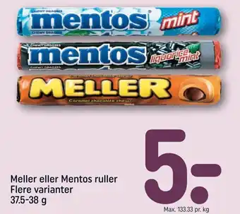 Meller eller Mentos Ruller 37.5-38 g