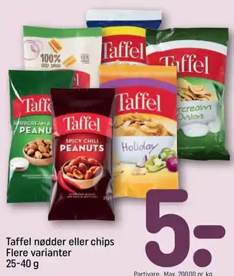 REMA 1000 Taffel Nødder eller Chips 25-40 g tilbud