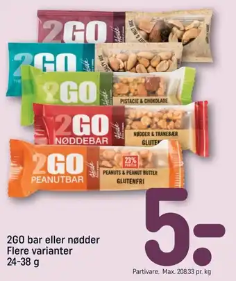 REMA 1000 2Go Bar eller Nødder 24-38 g tilbud