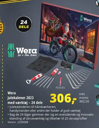 Wera Julekalener 2023 med værktøj - 24 dele