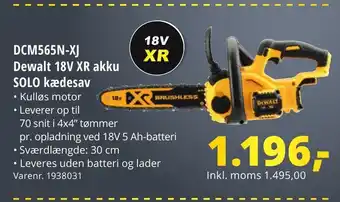 10-4 Byggecenter DCM565N-XJ Dewalt 18V XR akku SOLO kædesav tilbud