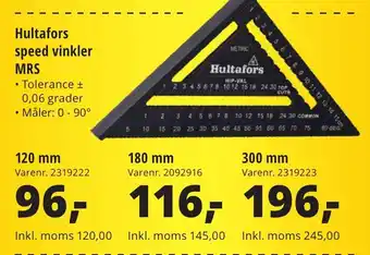 Hultafors speed vinkler MRS