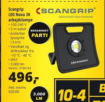 10-4 Byggecenter Scangrip LED Nova 3K arbejdslampe tilbud