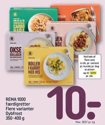 REMA 1000 Rema 1000 Færdigretter 350-400 g tilbud