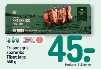 REMA 1000 Frilandsgris spareribs tilsat lage 550 g tilbud