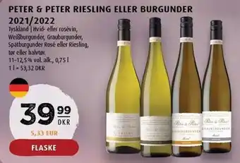 Scandinavian Park Peter & peter riesling eller burgunder 2021/2022 tilbud