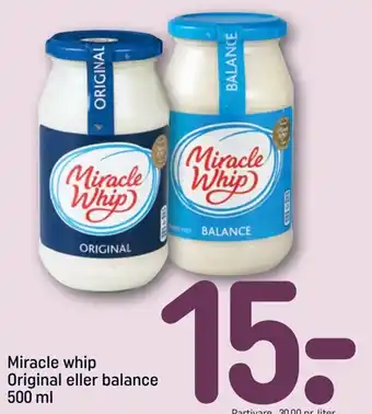 REMA 1000 Miracle Whip original 500 ml tilbud