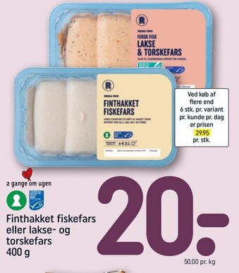 REMA 1000 Finthakket Fiskefars 400 g tilbud