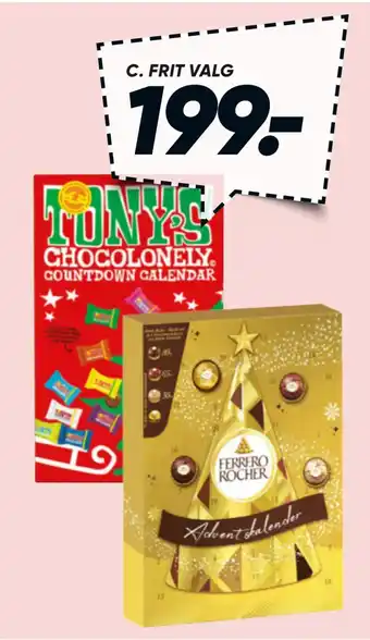 Bilka Tonys eller ferrero rocher julekalender tilbud