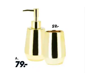 Guld sæbedispenser/tandkrus