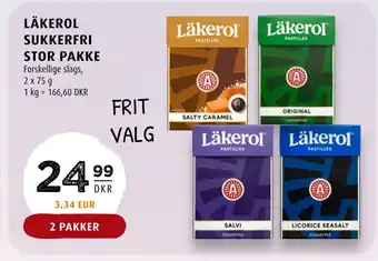Scandinavian Park Läkerol sukkerfri stor pakke tilbud