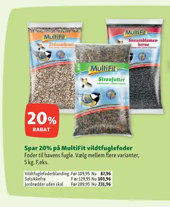 Maxi Zoo Spar 20% på multifit vildtfuglefoder tilbud