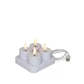 Kop & Kande Led fyrfadslys genopladelige med base 4 stk tilbud