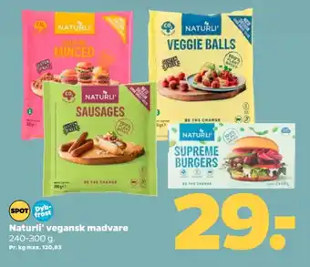 Netto Naturli' vegetarburgere tilbud