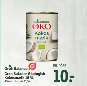 SPAR Grøn balance kokosmælk tilbud