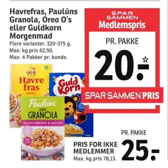 SPAR Havrefras morgenmadsprodukt tilbud