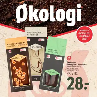 SPAR Økoladen chokoladeplade hvid med lakrids tilbud