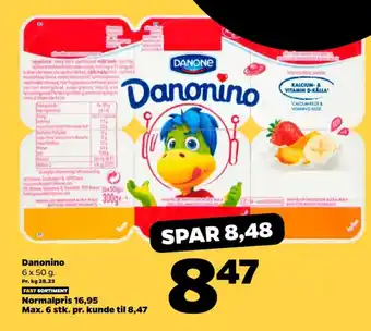 Netto Danonino yoghurt jordbær, banan & abrikos tilbud