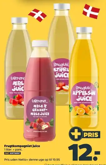 Netto Frugtkompagniet æblejuice, granatæble tilbud