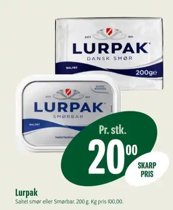 Min Købmand Lurpak smør saltet tilbud